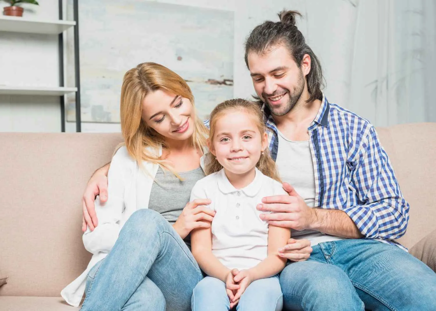 Family relaxing at home with their cover sorted